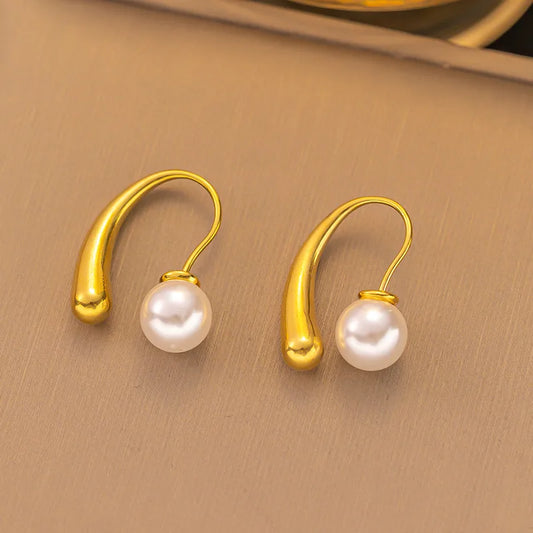 Pearl Arc Drop Earrings