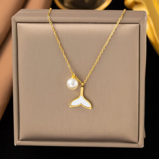Pearl Mermaid Tail Necklace