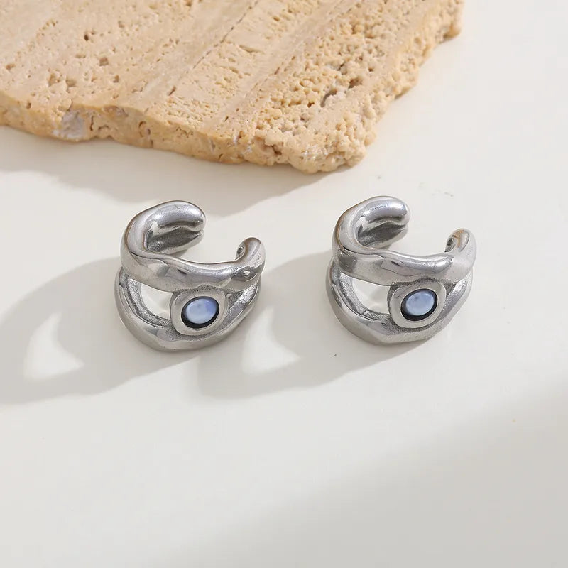 304 Stainless Steel PVD Coated Geometric Waterproof Non Tarnish Casual Modern Style Simple Style Ear Cuffs Earrings For Women's