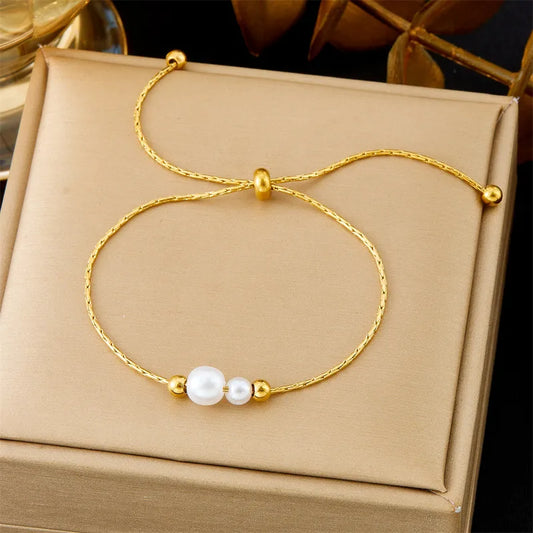 Pearl Adjustable Slider Bracelet