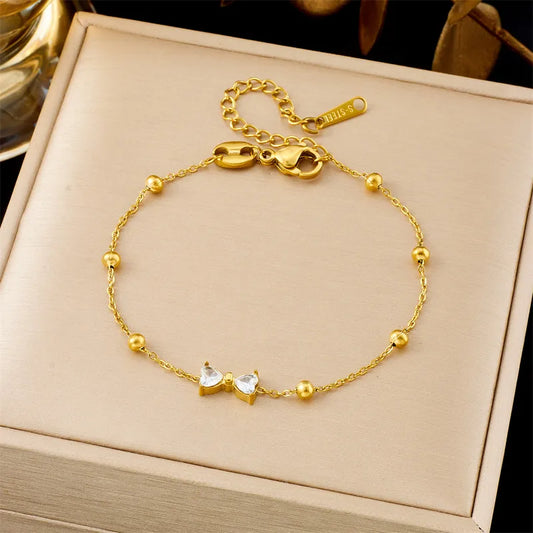 Double Heart Crystal Bracelet