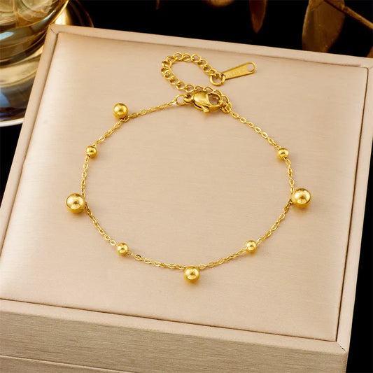 Golden Bead Chain Bracelet
