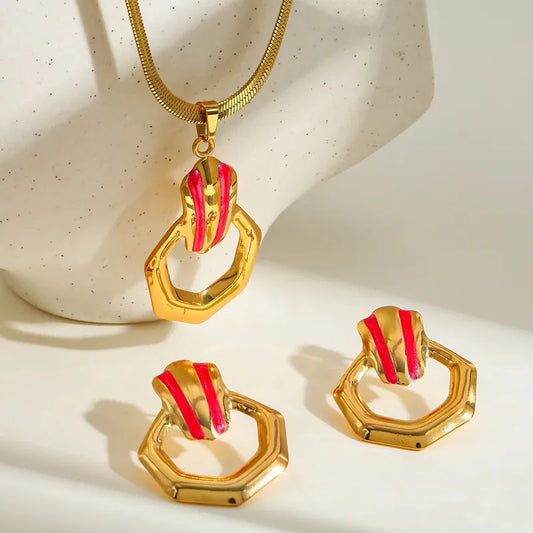 Coral Muse Pendant Set