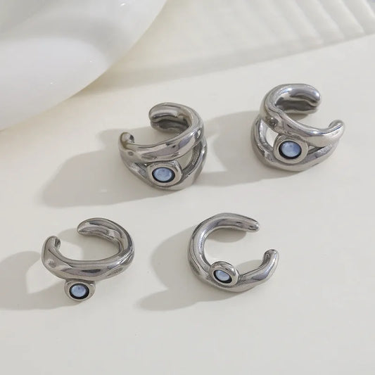 304 Stainless Steel PVD Coated Geometric Waterproof Non Tarnish Casual Modern Style Simple Style Ear Cuffs Earrings For Women's