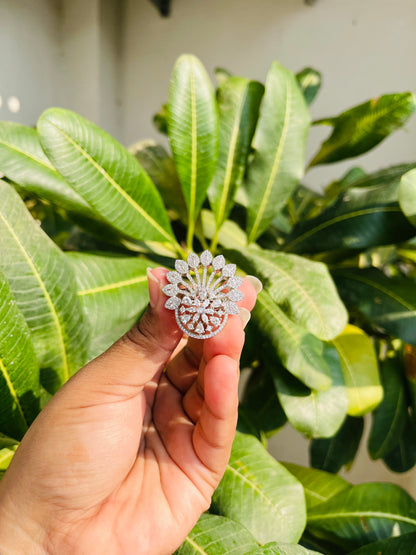 Peacock Inspired American Diamond Ring