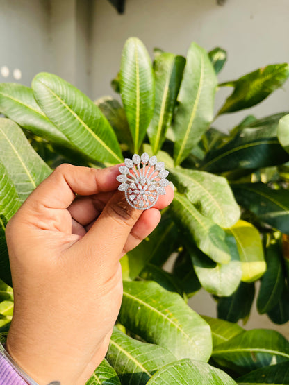 Peacock Inspired American Diamond Ring