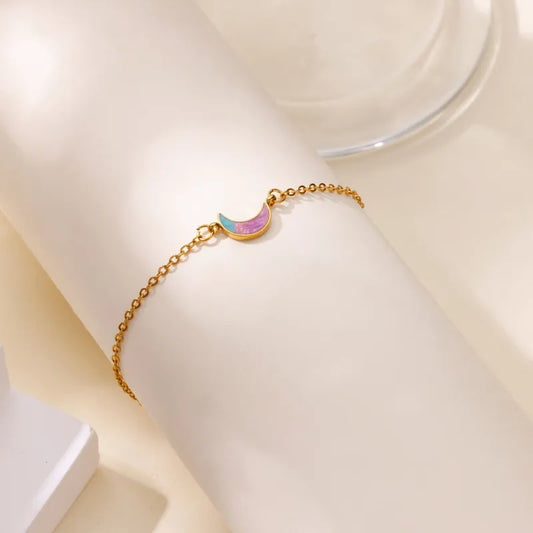 Anti Tarnish Rainbow Moon Bracelet