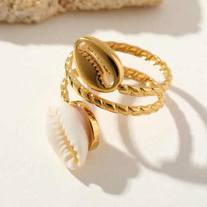 Anti Tarnish Natural Shell Ring
