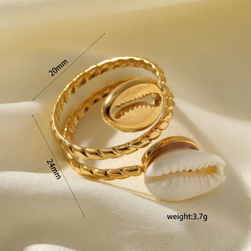 Anti Tarnish Natural Shell Ring