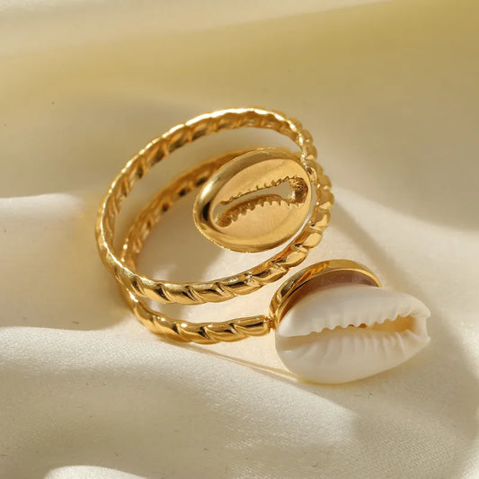 Anti Tarnish Natural Shell Ring