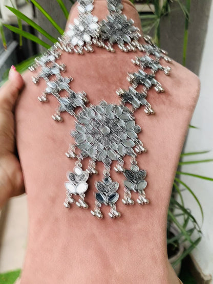 Mirror Necklace with Earrings