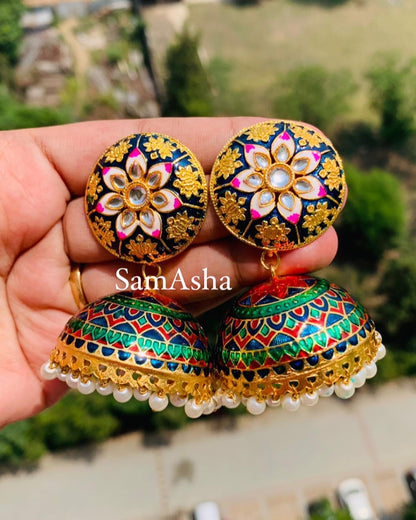 Meenakari Jhumkas