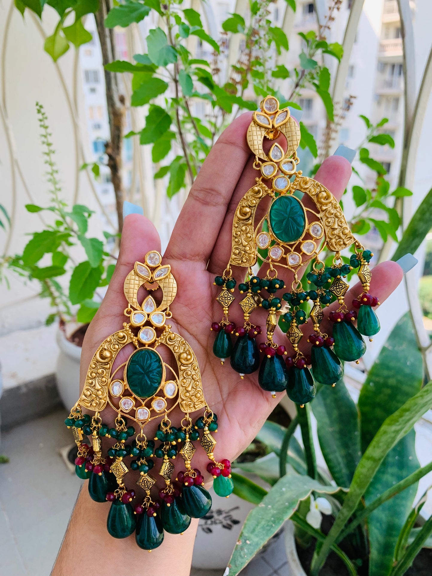 Emerald green 2025 statement earrings