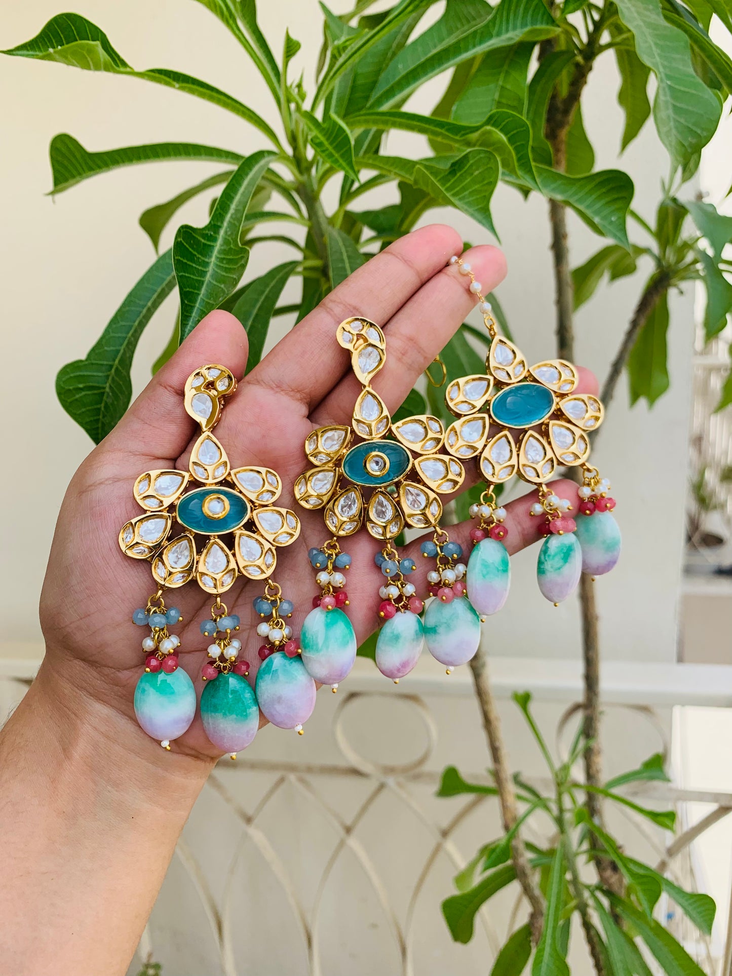 Designer Earrings With Maangteeka