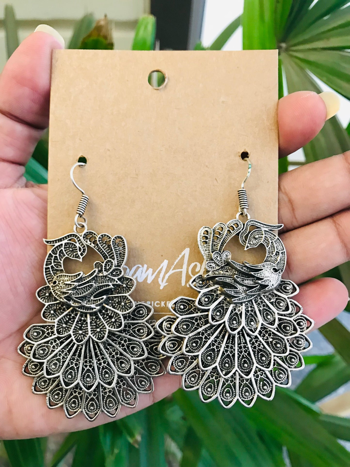 Multi-layer Peacock Jhumka Silver