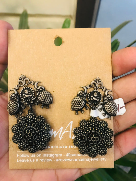 Ganesh Ji and Elephant Design Earrings