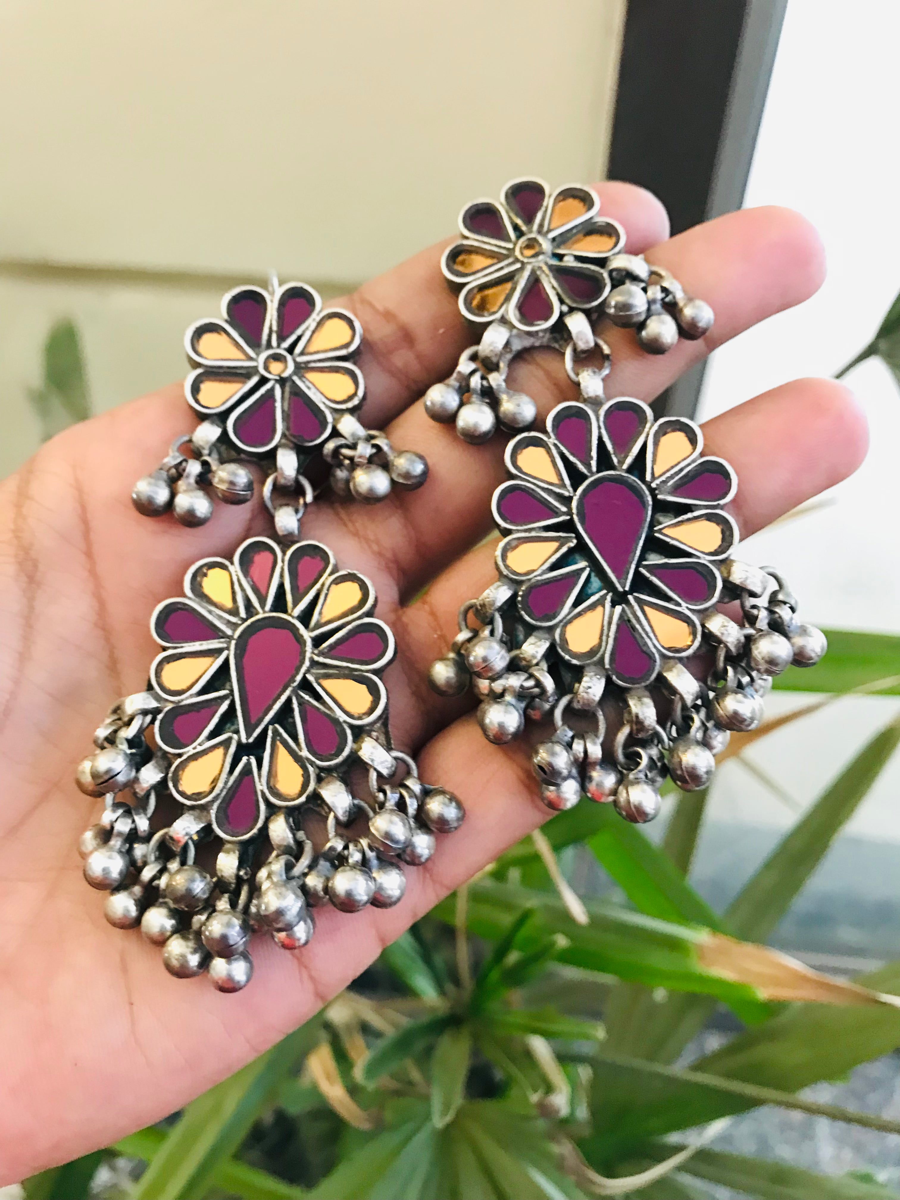 Chandni Afghani Glass Earrings SamAsha Jewellery