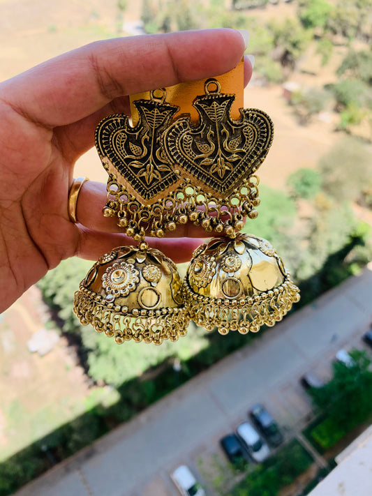 Light Weight Golde and Silver Jhumkas